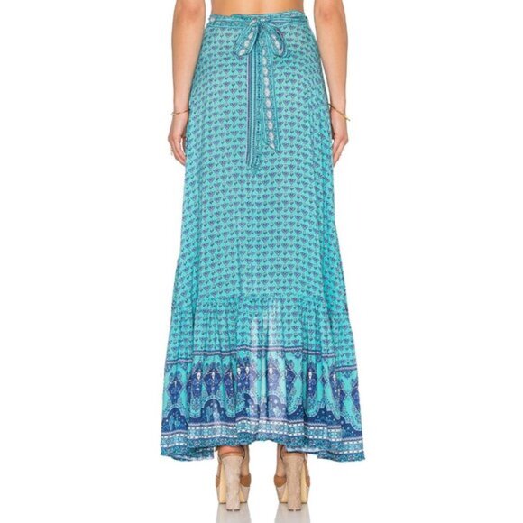 Spell & the Gypsy Collective Sunset Road Wrap Skirt Aqua XS b35 - Picture 8 of 14